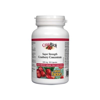Natural Factors CranRich Super Strength Cranberry Concentrate ЧЕРВЕНА БОРОВИНКАпри инфекции на пикочните пътища 500 мг х 90 капсули