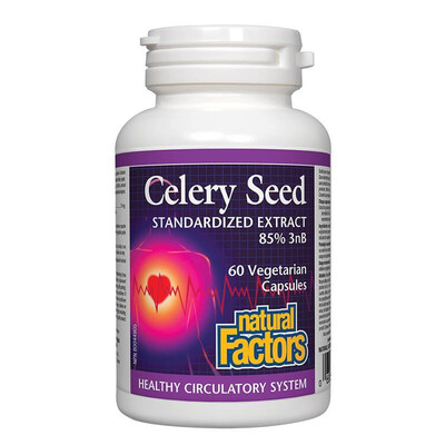 Natural Factors Celery Seed ЦЕЛИНА при сърдечно-съдови нарушения и подагра 75 мг х 60 капсули