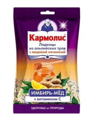 Кармолис билкови бонбони Джинджифил и Мед 75гр