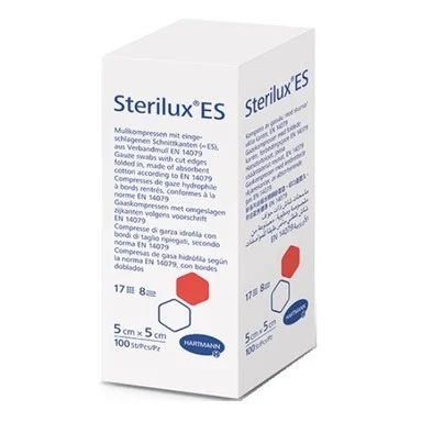 Hartmann Sterilux ES Нестерилен марлен компрес, 8 дипли 5 см x 5 см x100 бр