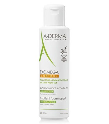 A-Derma Exomega Control Емолиентен пенещ се гел за лице и тяло 500 мл