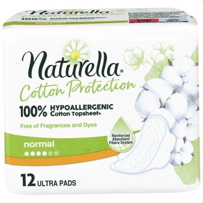 Naturella Cotton Protection Normal Дамски превръзки 12 бр