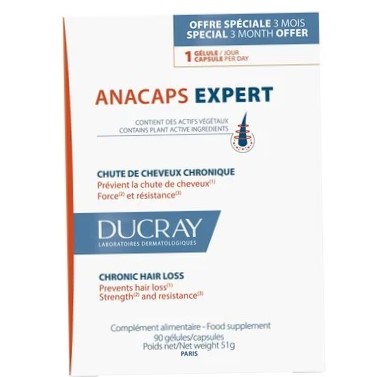 Ducray Anacaps Expert Хранителна добавка срещу хроничен косопад х 90 капсули