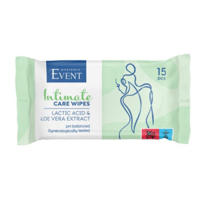 Event Intimate Интимни мокри кърпи с млечна киселина и екстракт алое вера 15 бр