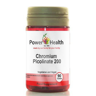 Power of Health Cromium Picolinate ХРОМ за нормална концентрация на кръвната захар 200 мкг капсули х 90