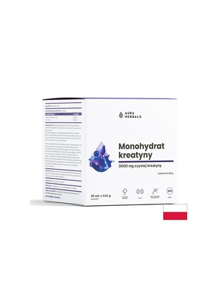 Креатин монохидрат Мускулна сила и издръжливост 3000 mg, 30 сашета Aura Herbals