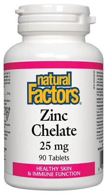 Zinc Chelate/ Цинк (хелат) 25 mg х 90 таблетки Natural Factors