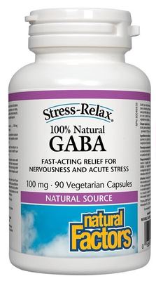GABA 100% Natural/ Гама-АминоБутирова Киселина 100 mg х 90 капсули Natural Factors