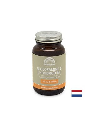 Кости и стави - Глюкозамин, Хондроитин, МСМ + витамини С, D3, 60 таблетки Mattisson Healthstyle